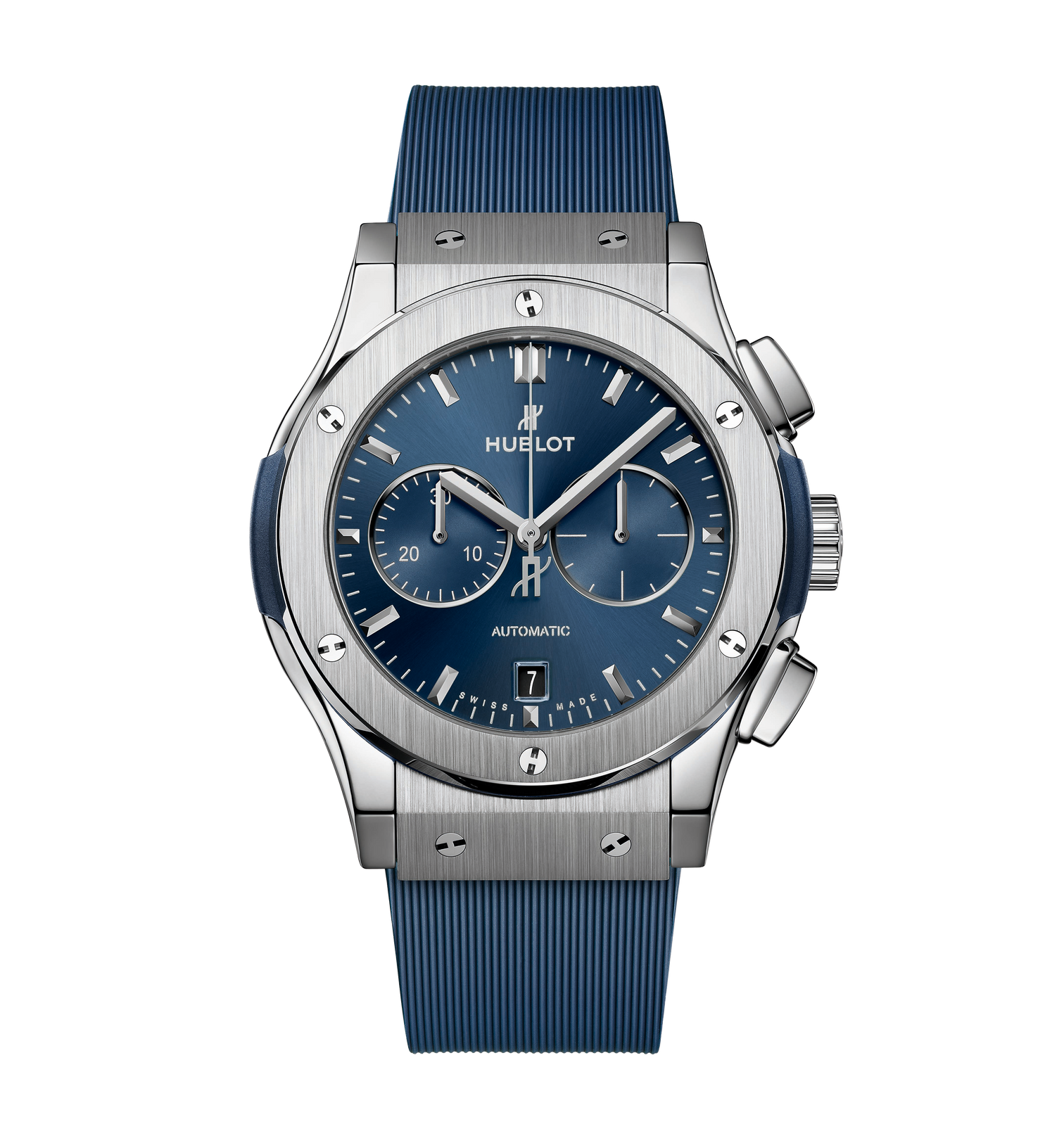 Hublot Classic Fusion Chronograph Titanium Blue Watch with Blue Dial